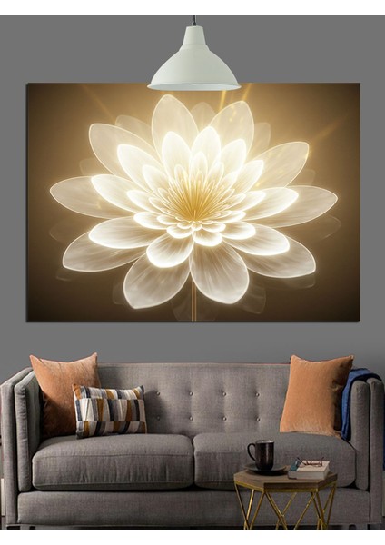 Altın Lotus Işık Dekoratif Kanvas - Mdf Ahşap Tablo indirimleri