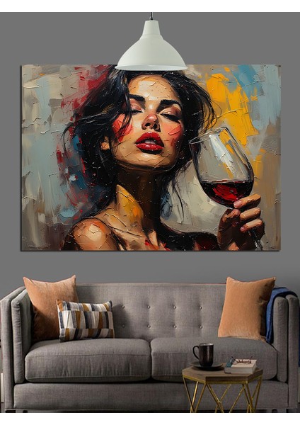 Kırmızı Ruj Kadın Dekoratif Kanvas - Mdf Ahşap Tablo modelleri