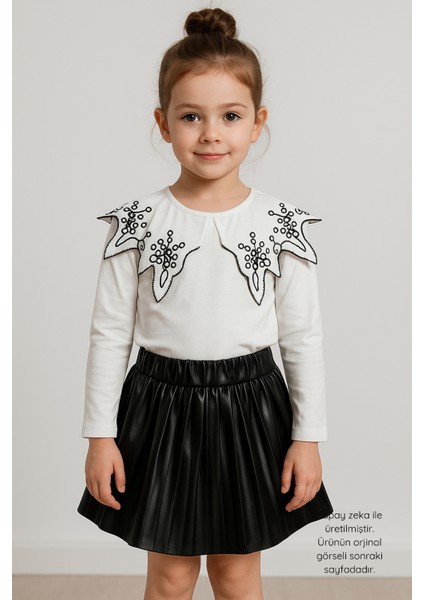 Kız Çocuk Deri Alt Üst Takım