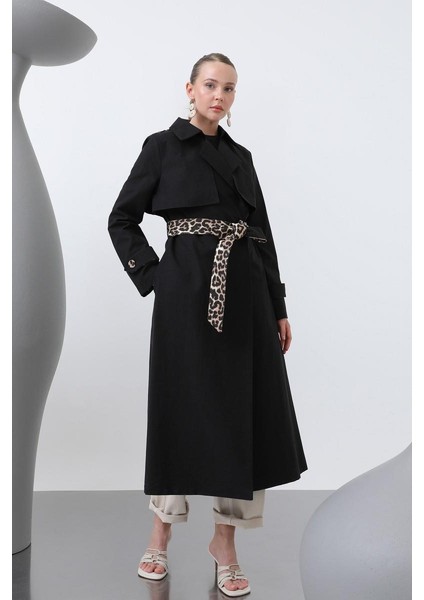 Kadın Leopar Garnili Trench 32113TRC