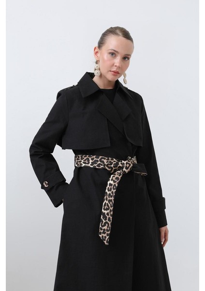 Kadın Leopar Garnili Trench 32113TRC fiyatları