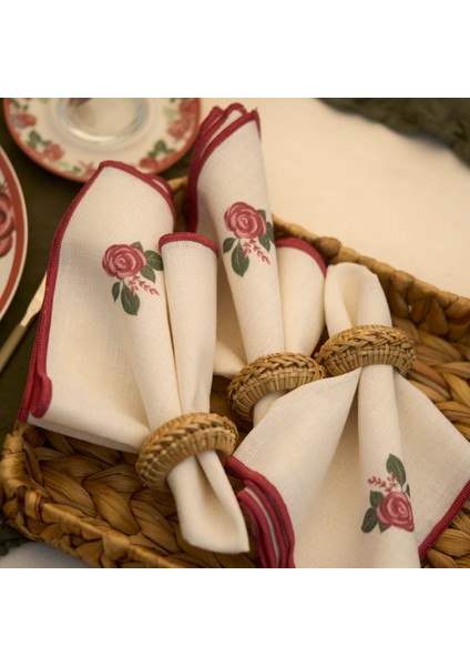 Rose Baskılı Peçete Krem (40X40 Cm) fiyatları