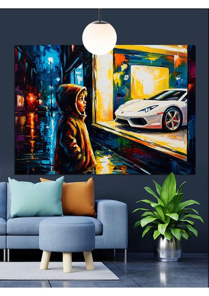 Vitrin Önü Spor Araba Dekoratif Kanvas - Mdf Ahşap Tablo fırsatları