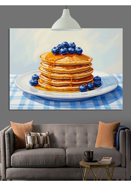 Yaban Mavi Pancake Dekoratif Kanvas - Mdf Ahşap Tablo fiyatları