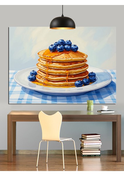Yaban Mavi Pancake Dekoratif Kanvas - Mdf Ahşap Tablo modelleri