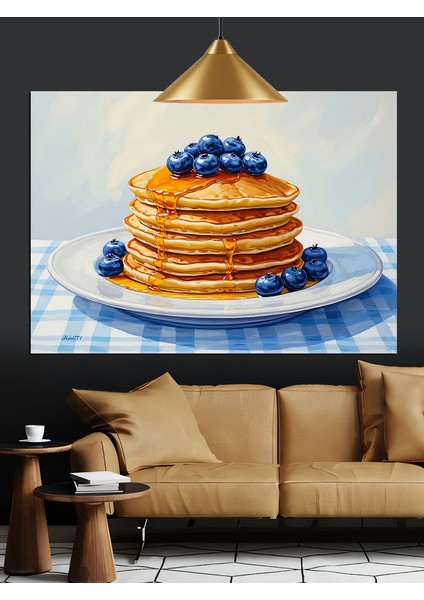 Yaban Mavi Pancake Dekoratif Kanvas - Mdf Ahşap Tablo indirimleri
