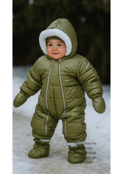 Peluş Astarlı Kız Erkek Bebek Astronot Tulum