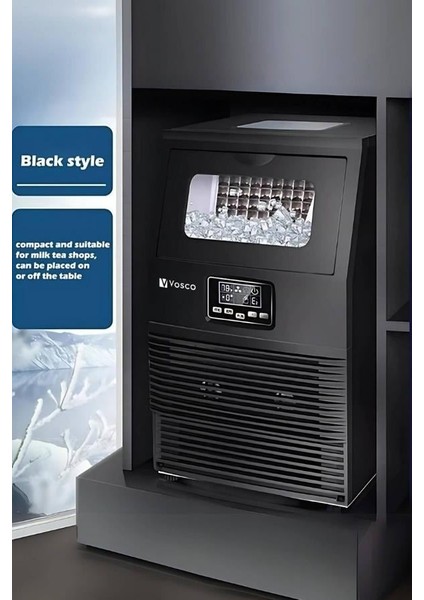 Buz Makinesi 23 Kg/Gün Küp Buz Siyah