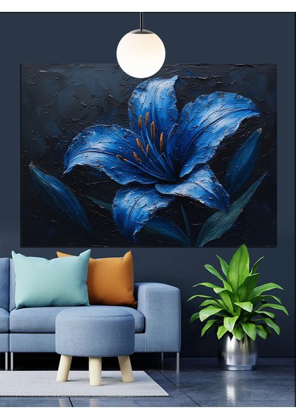 Mavi Iris Çiçek Dekoratif Kanvas - Mdf Ahşap Tablo modelleri