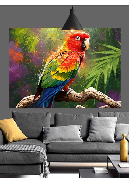 Yeşil Yaprak Papağan Dekoratif Kanvas - Mdf Ahşap Tablo modelleri