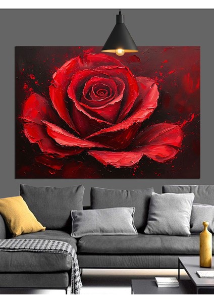 Kırmızı Gül Tablo Dekoratif Kanvas - Mdf Ahşap Tablo fiyatları