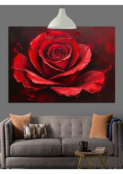 Kırmızı Gül Tablo Dekoratif Kanvas - Mdf Ahşap Tablo modelleri