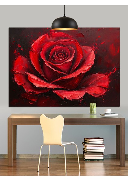 Kırmızı Gül Tablo Dekoratif Kanvas - Mdf Ahşap Tablo fırsatları