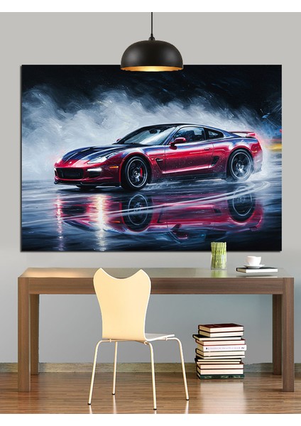 Hızlı Kırmızı Spor Dekoratif Kanvas - Mdf Ahşap Tablo