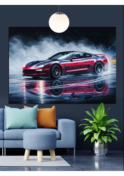 Hızlı Kırmızı Spor Dekoratif Kanvas - Mdf Ahşap Tablo fiyatları