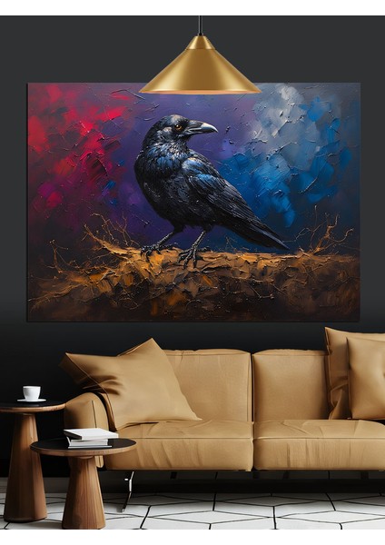 Siyah Kuzgun Tablo Dekoratif Kanvas - Mdf Ahşap Tablo fiyatları