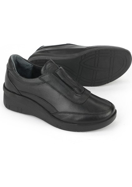 , Kadın Hakiki Deri Konfor Ayakkabı 153359Z220 Siyah fırsatları