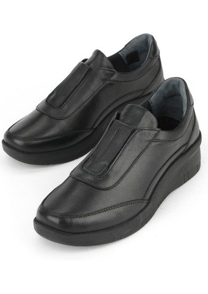 , Kadın Hakiki Deri Konfor Ayakkabı 153359Z220 Siyah indirimleri