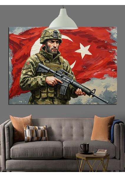 Asker Türk Bayrağı Dekoratif Kanvas - Mdf Ahşap Tablo fiyatları