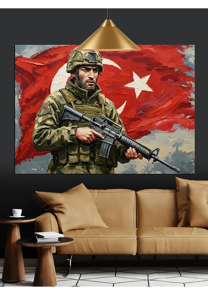 Asker Türk Bayrağı Dekoratif Kanvas - Mdf Ahşap Tablo indirimleri