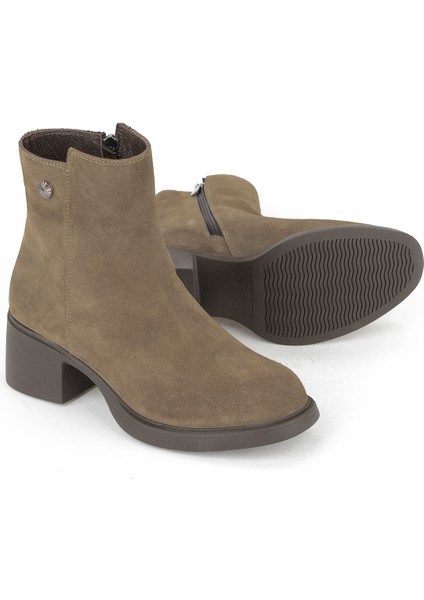 , Kadın Hakiki Deri Bot 153359Z6212 Vizon