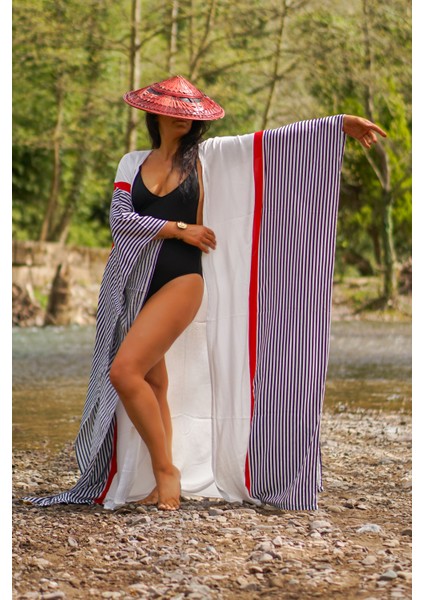 Desenli Melek Kol Enigmatic Kimono