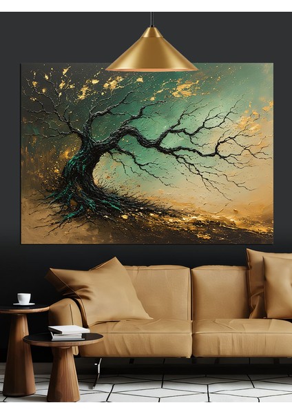 Köklü Rüzgarlı Ağaç Dekoratif Kanvas - Mdf Ahşap Tablo fırsatları