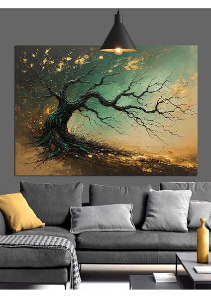 Köklü Rüzgarlı Ağaç Dekoratif Kanvas - Mdf Ahşap Tablo indirimleri