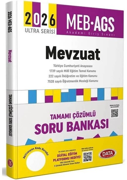 Data 2026 Meb-Ags Mevzuat Soru Bankası Çözümlü Ultra Serisi