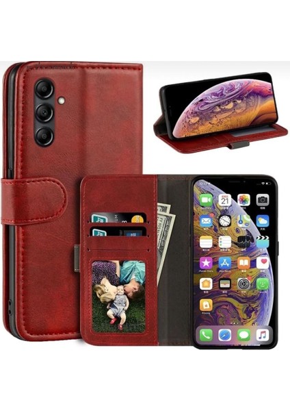 Samsung Galaxy A17 5g Kılıf 360 Tam Kaplar Deri Dokulu Kapaklı Cüzdan Standlı Kartvizitli Kopçalı Kapak