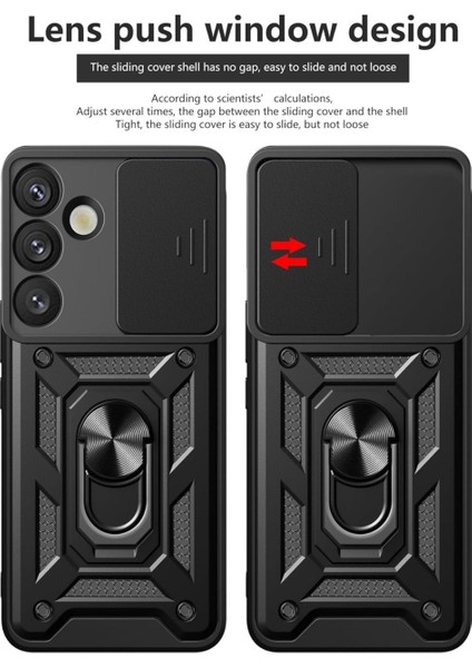 Samsung Galaxy A17 5g Kılıf Kamera Korumalı Sürgülü Yüzüklü Standlı Armor Military Tank Kızaklı Kapak indirimleri
