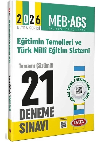 Data 2026 Meb-Ags Eğitimin Temelleri ve Türk Milli Eğitim Sistemi 21 Deneme Çözümlü Ultra Serisi