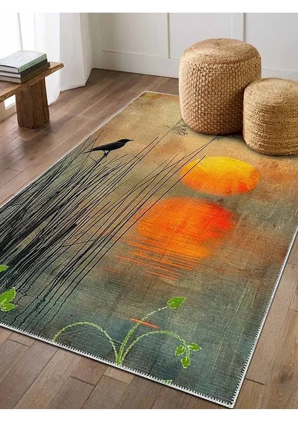 , Makinede Yıkanabilir, Kaymaz Taban, Dijital Baskı, Dikdörtgen, Çok Renkli, Salon Halısı, Oturma Odası Halısı, Mutfak Halısı