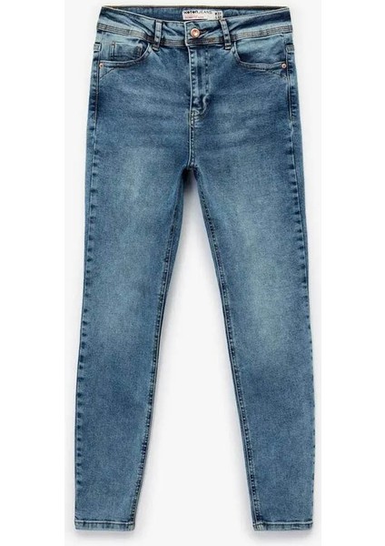 Yüksek Bel Skinny Indigo Kadın Jean Pantolon 6WAL40026MD