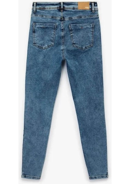Yüksek Bel Skinny Indigo Kadın Jean Pantolon 6WAL40026MD fiyatları