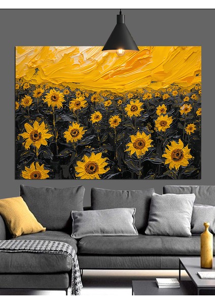 Sarı Güneş Çiçekleri Dekoratif Kanvas - Mdf Ahşap Tablo modelleri