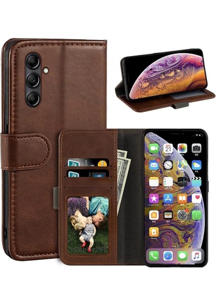 Samsung Galaxy A17 5g Kılıf 360 Tam Kaplar Deri Dokulu Kapaklı Cüzdan Standlı Kartvizitli Kopçalı Kapak