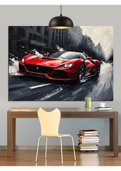 Süratli Spor Araba Dekoratif Kanvas - Mdf Ahşap Tablo modelleri