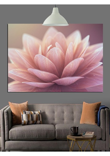 Pembe Lotus Çiçek Dekoratif Kanvas - Mdf Ahşap Tablo modelleri