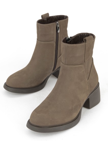 , Kadın Hakiki Deri Bot 153359Z623 Vizon