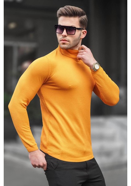 Hardal Balıkçı Yaka Erkek Triko Kazak 6306