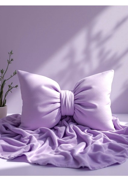 Fiyonk Görünümlü Xxl Dekoratif Keten Kumaş Yastık Dolgulu Fiyonk Hediye Yastık Kırlent (40X60CM)