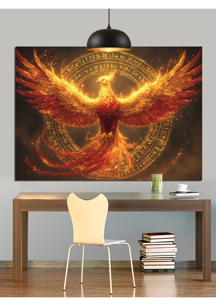 Altın Haleli Anka Dekoratif Kanvas - Mdf Ahşap Tablo fiyatları