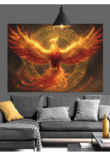 Altın Haleli Anka Dekoratif Kanvas - Mdf Ahşap Tablo indirimleri