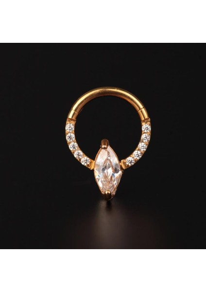 316 L Cerrahi Çelik Markiz Kesim Pırlanta Modeli Özel Tasarım Halka Piercing