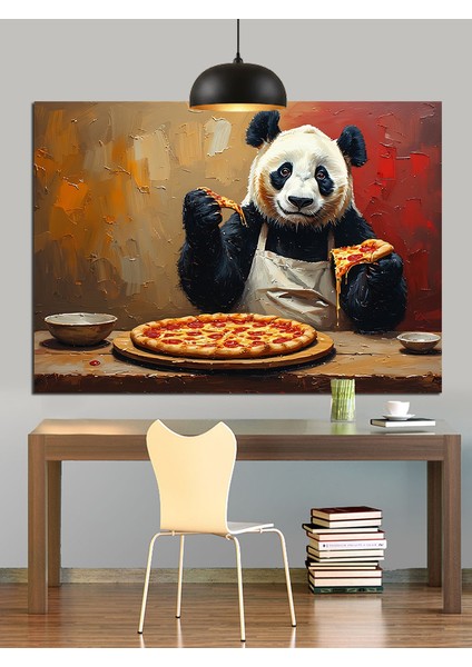Panda Pizza Şef Dekoratif Kanvas - Mdf Ahşap Tablo modelleri