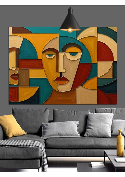 Soyut Yüz Tablo Dekoratif Kanvas - Mdf Ahşap Tablo modelleri