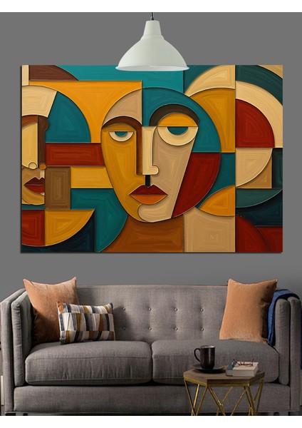 Soyut Yüz Tablo Dekoratif Kanvas - Mdf Ahşap Tablo fırsatları