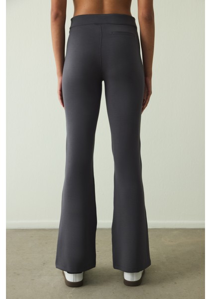 Antrasit Modal Yüksek Bel Ispanyol Paça Pantolon modelleri