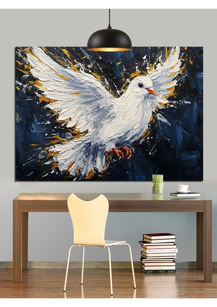 Kanat Çırpan Güvercin Dekoratif Kanvas - Mdf Ahşap Tablo fiyatları